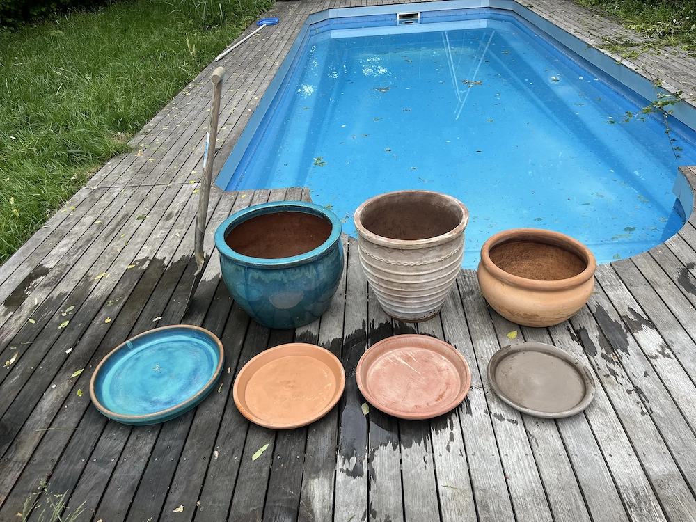 3 winterharte Steintöpfe 
