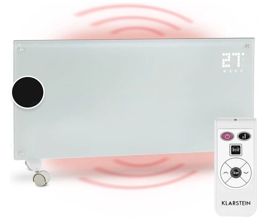  Klarstein Elektroheizung   2000W Konvektor Heizung mit Rollen 