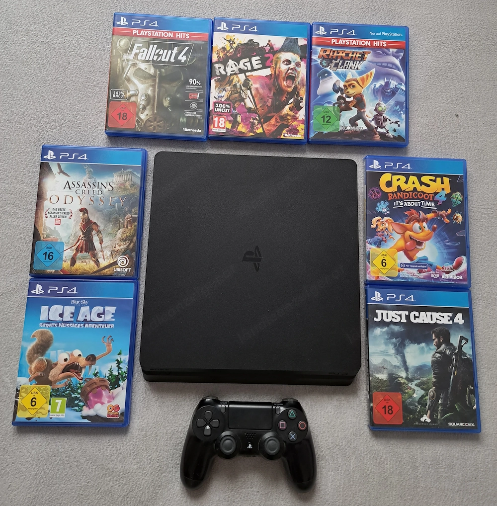 PlayStation 4 Slim + 7 Spiele + Controller