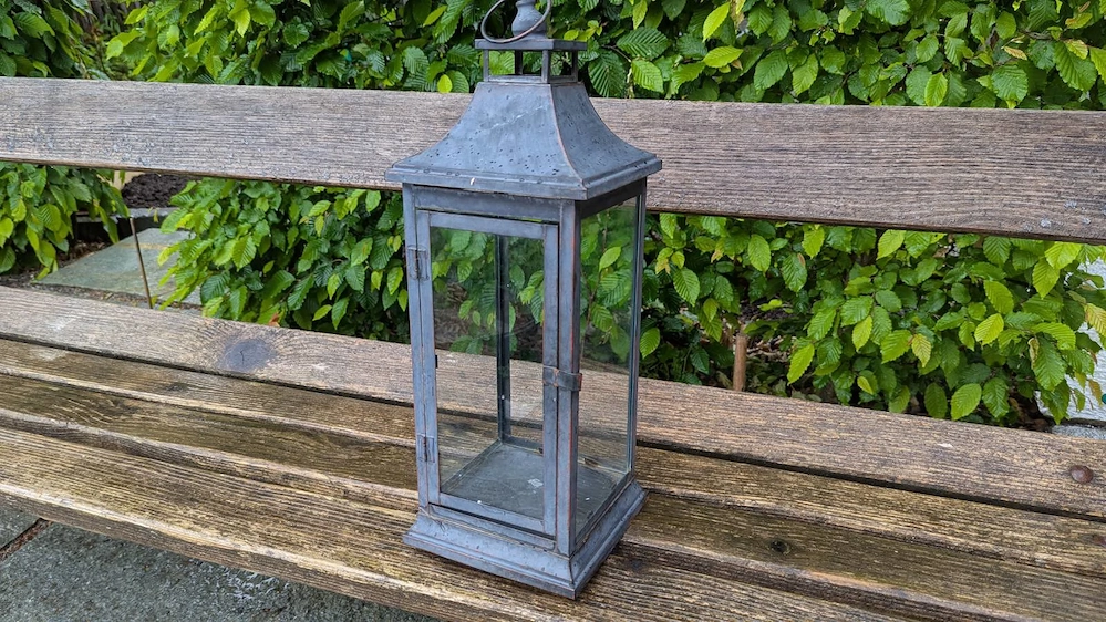 Klassische Gartenlaterne   Windlicht aus Metall & Glas   Vintage-Stil