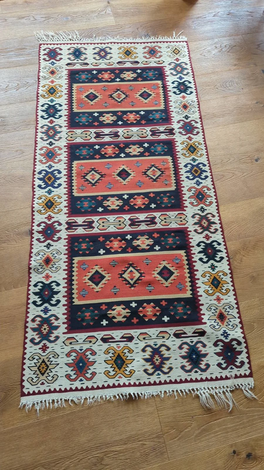 Original Vintage Kelim Teppichläufer aus den 70er 80er Jahren