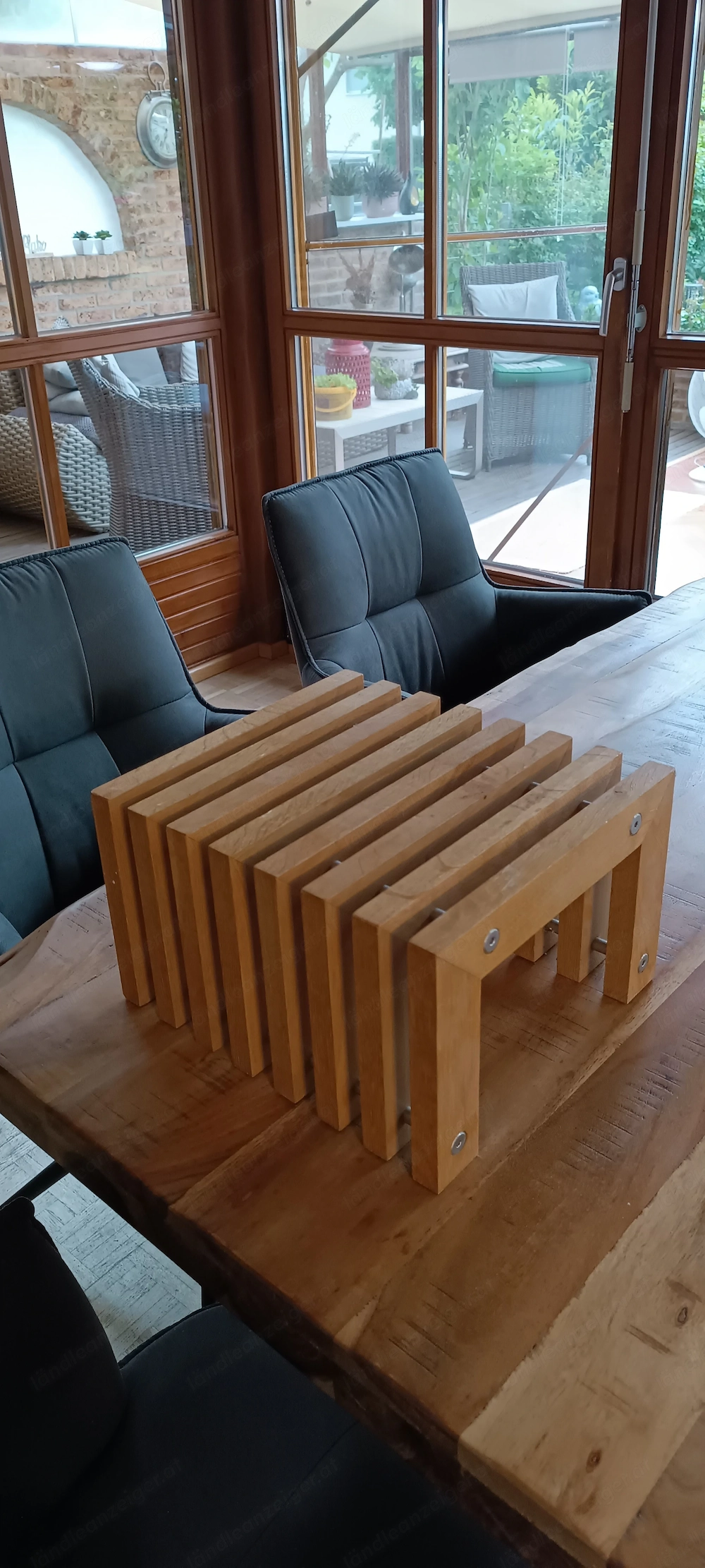 Deko Blumenhocker Holz Metall 