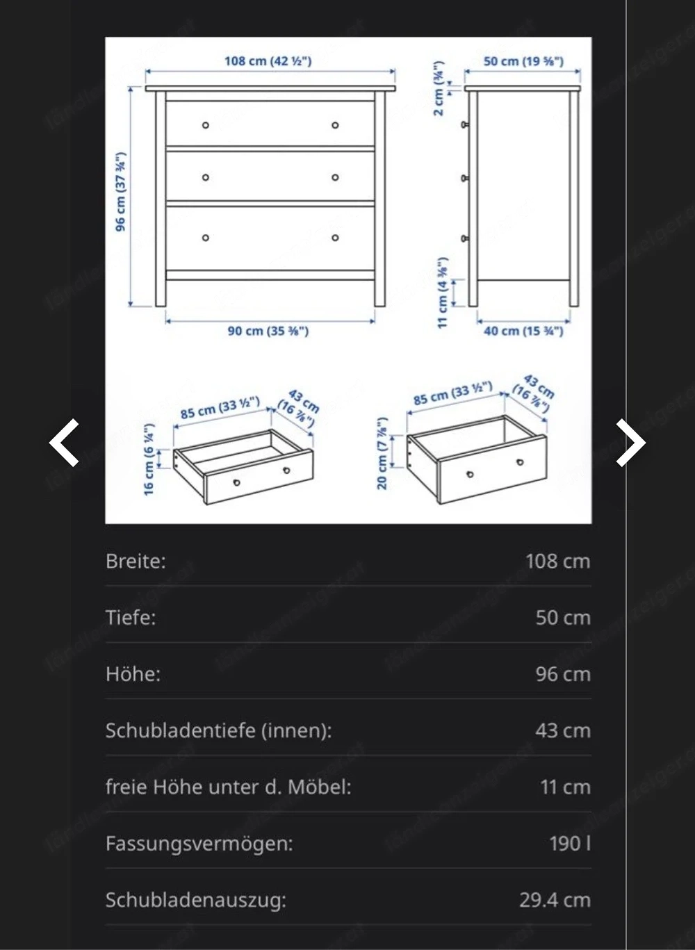 Kommode ikea weiß gebeizt wie neu