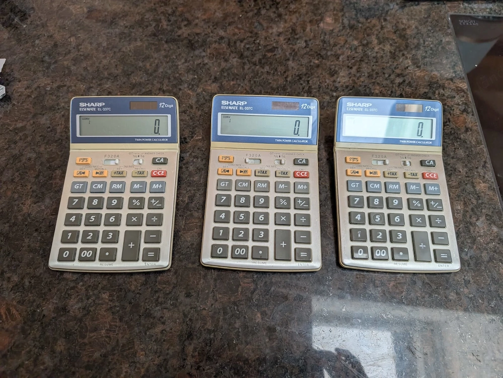 3x Sharp EL-337C Taschenrechner  Business Klassiker   Top Zustand!