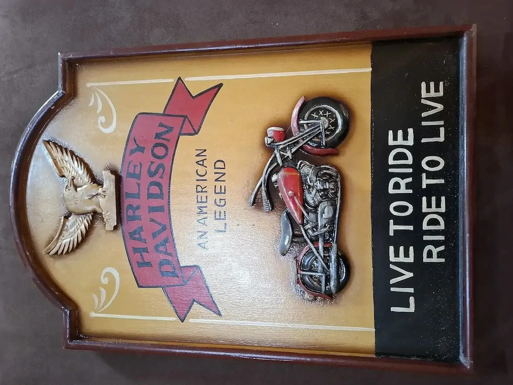 Harley  Davidson Holzbild in 3D