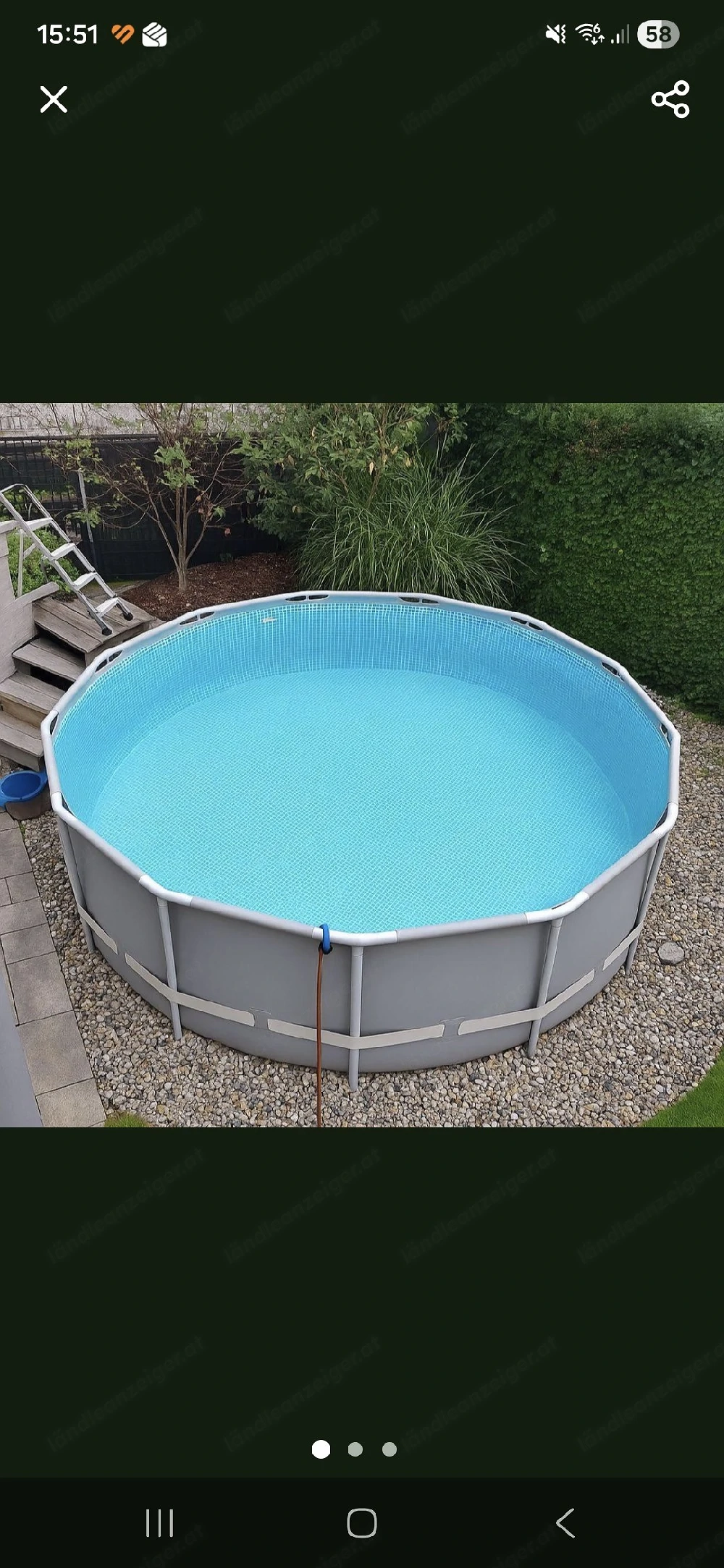 Pool mit Wärmepumpe und Filteranöage