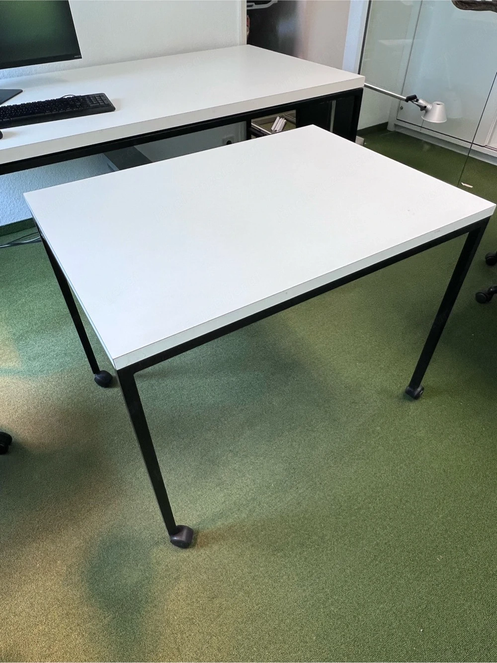 Bürotisch 95x70x75cm weiss schwarz