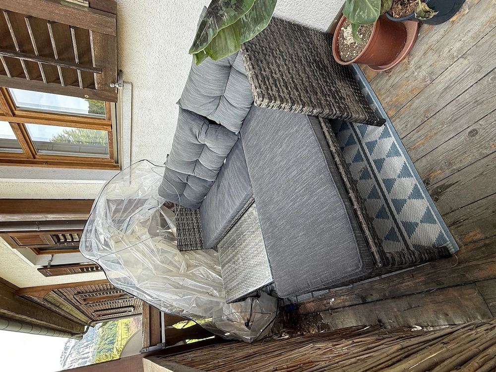 Rattan Lounge mit Tisch 180x120