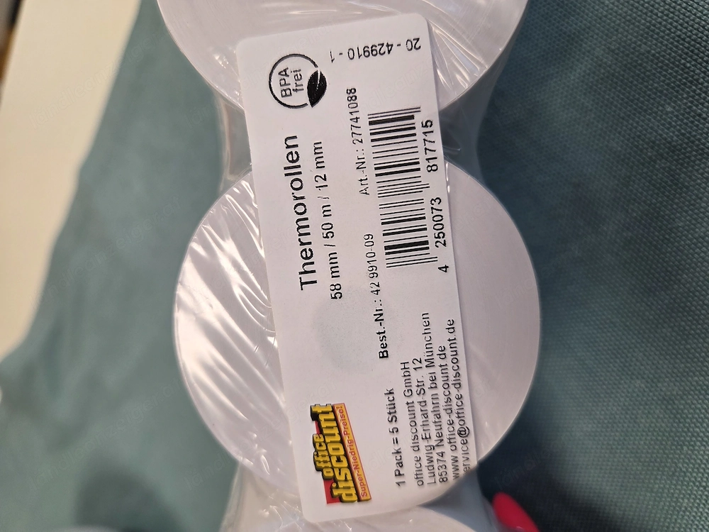  Thermorollen für Bondrucker Neu