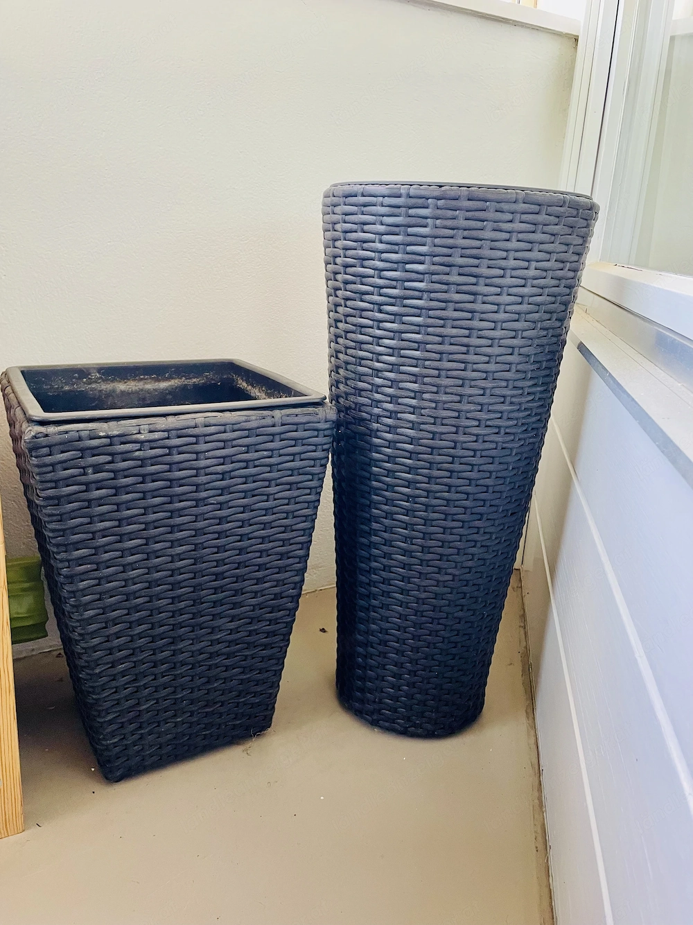 2 moderne Pflanzkübel   Blumentöpfe in Rattan-Optik