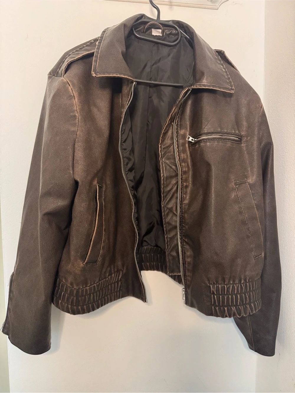 Lederjacke Vintageoptik   Kunstleder Gr M-L
