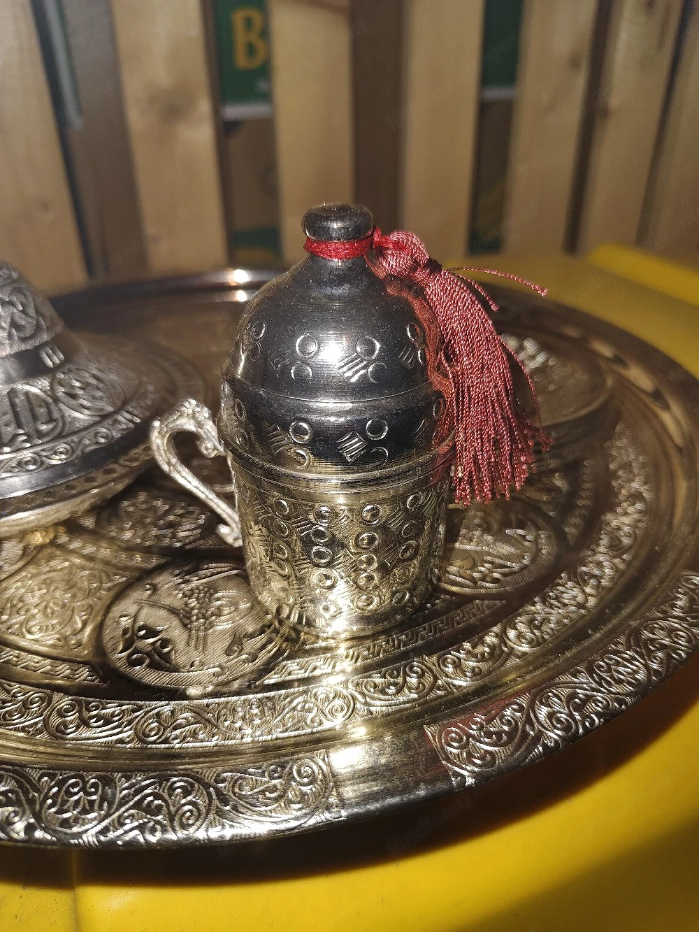 Prachtvolles Osmanisch-Türkisches Kaffee & Mokka Set   Aufwendig verziert!