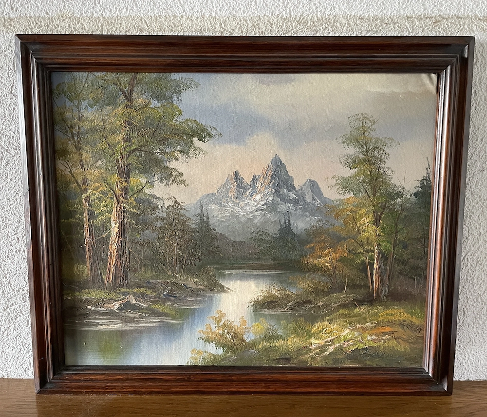 Altes Landschaftsbild gerahmt 