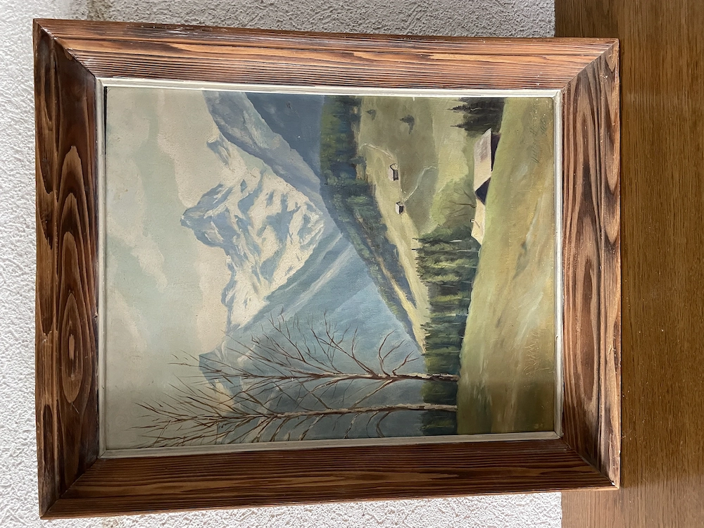 Altes Landschaftsbild gerahmt 