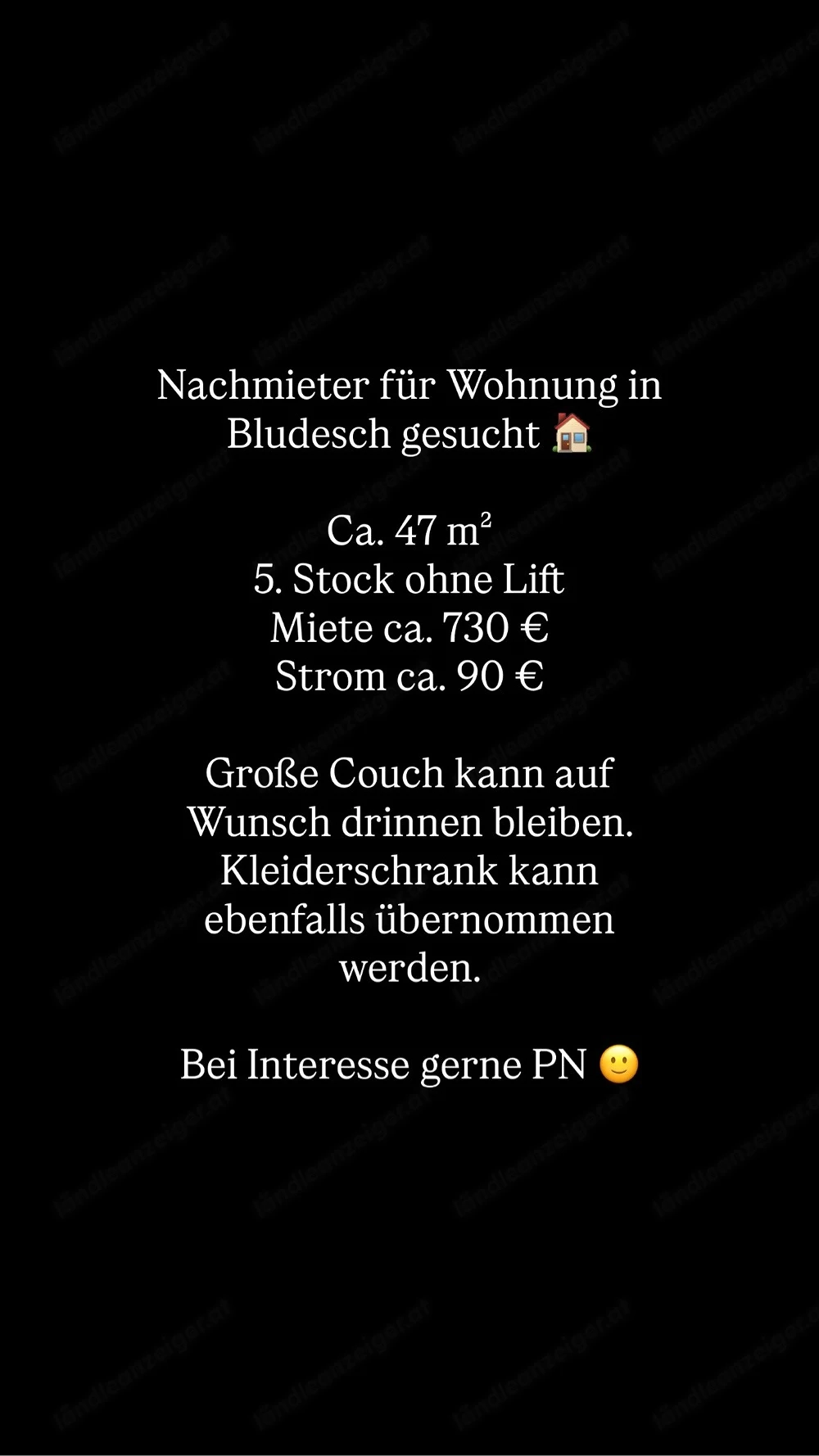 Nachmieter gesucht in Bludesch