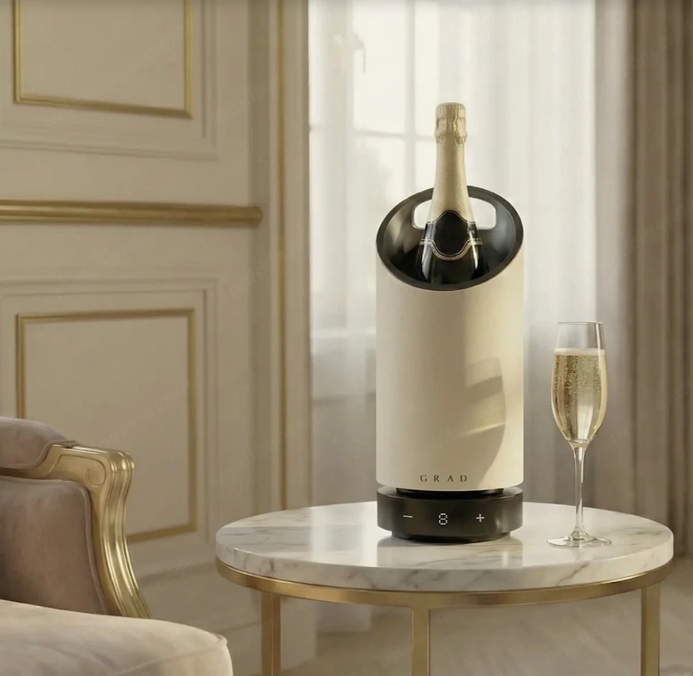Grad NO.1 Design Weinkühler, Weinkühler mit Akku, dänisches Design, Wein-Zubehör, Flaschenkühler