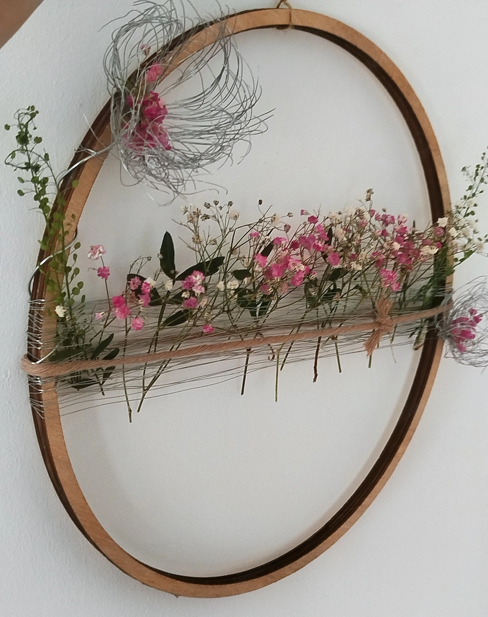 Deko Loop mit Draht und Trockenblumen neu