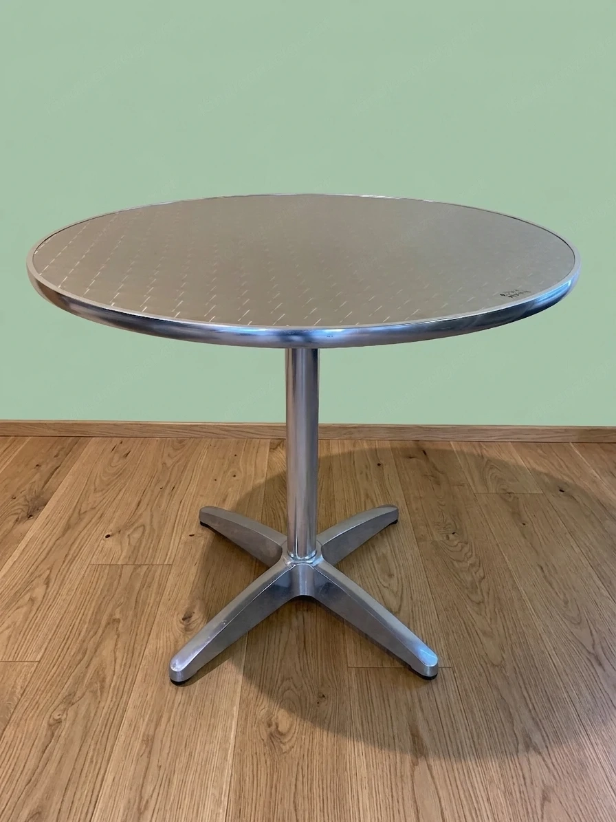 Tisch Holzplatte Aluminium - Fuß Aluminium