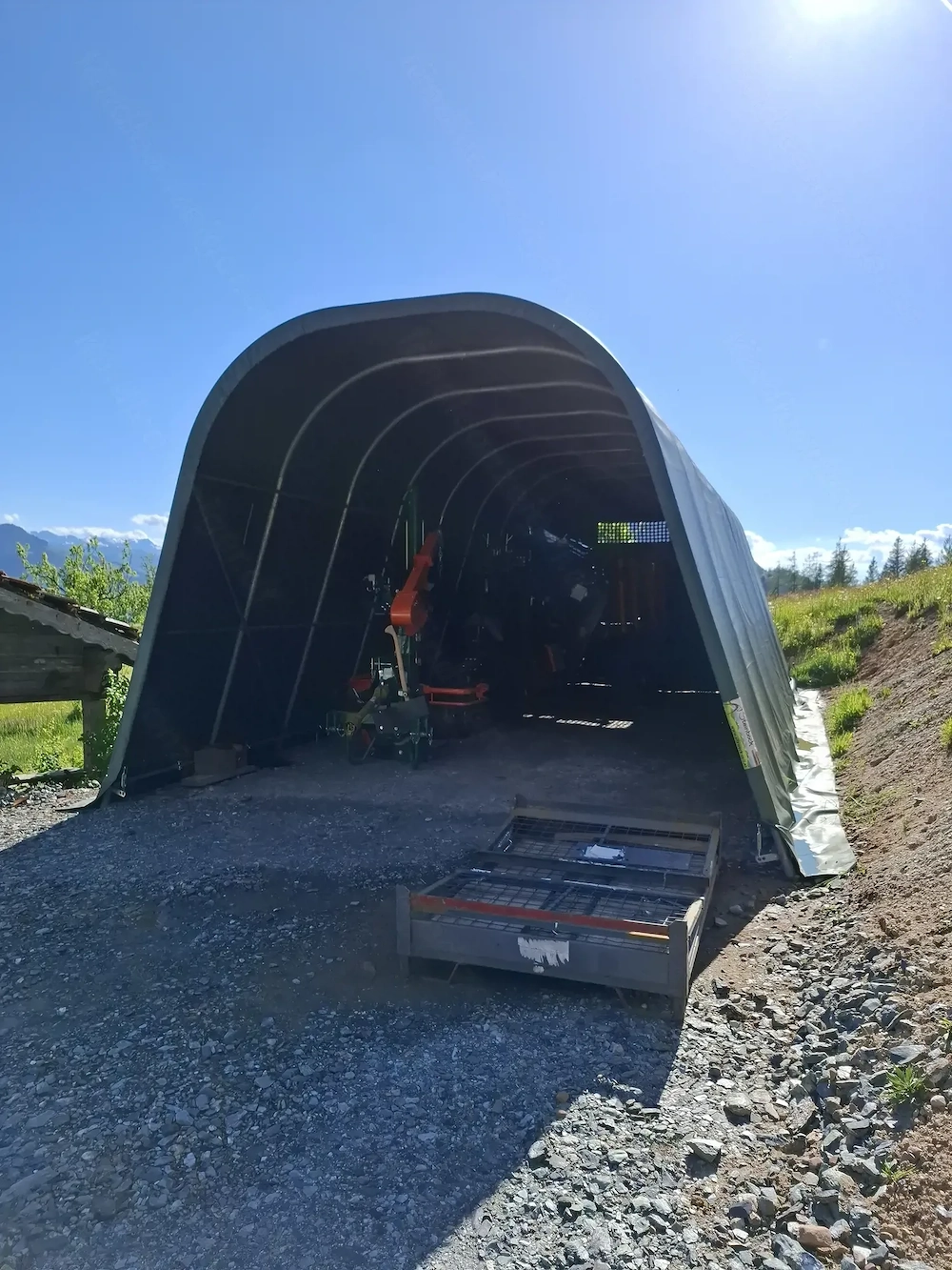 Garagenzelt 9.6m x 5m, Höhe 3.4m 