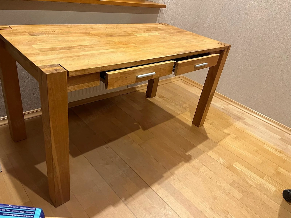 Schreibtisch Massivholz Wildeiche 140 cm