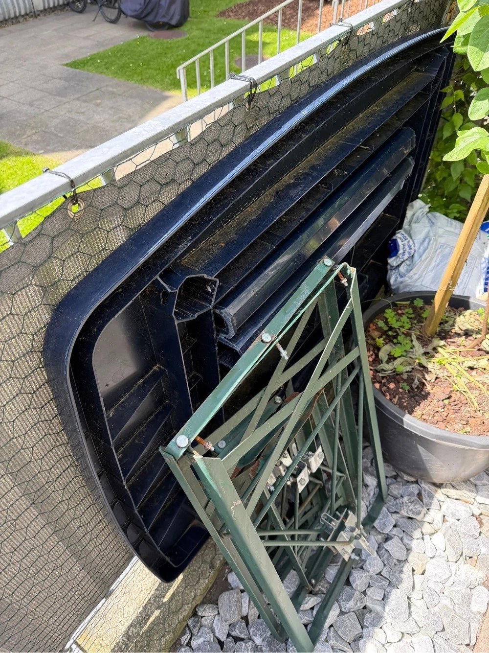 Gartentisch blau Plastik