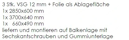 2 grosse Borde aus Sicherheitsglas