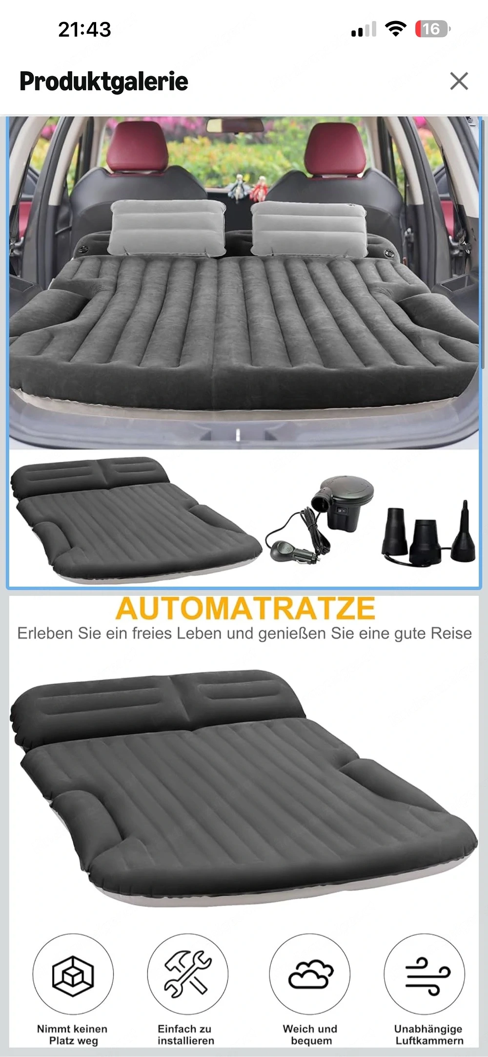 Automatratze für Kombi oder SUV