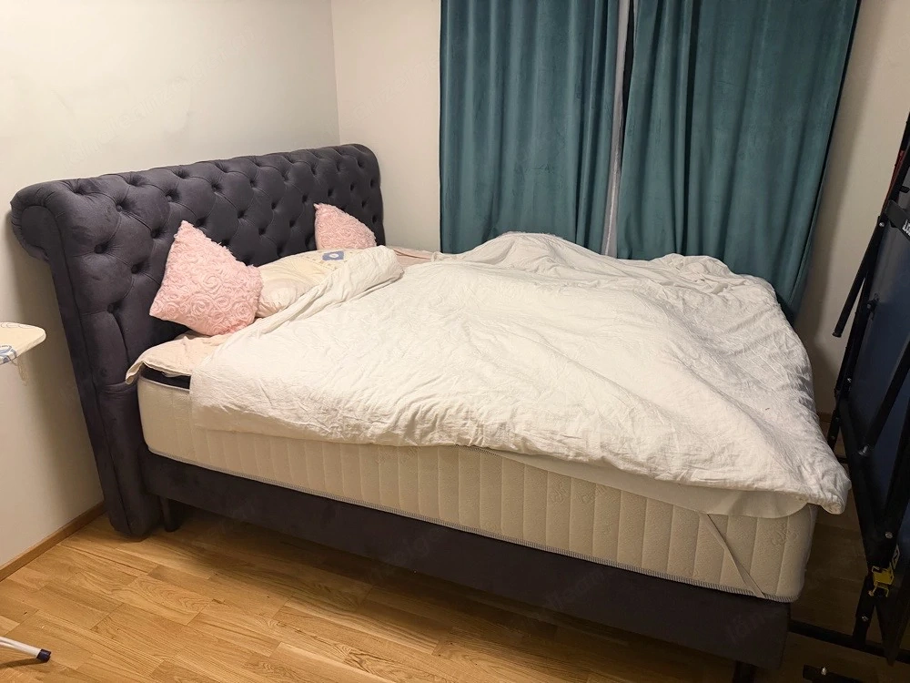 Bockspringbett dunkelgrau