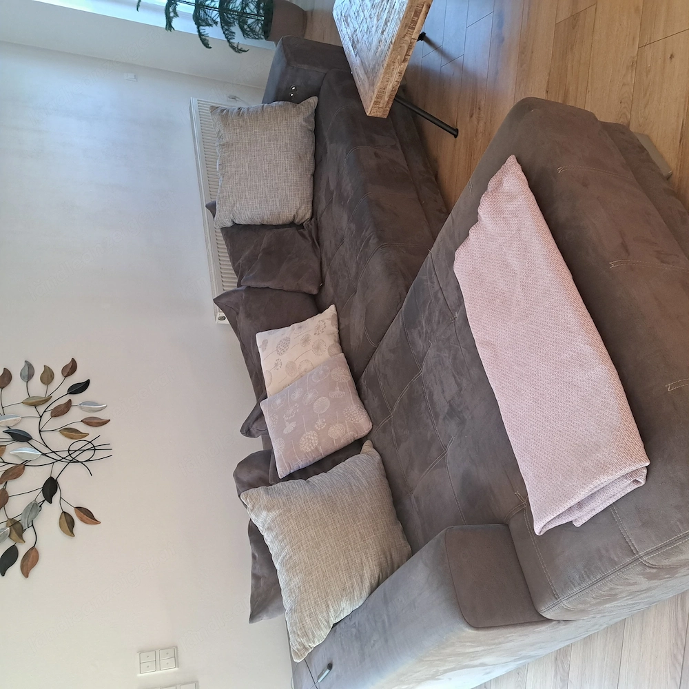 Couch, bequem, grau, groß