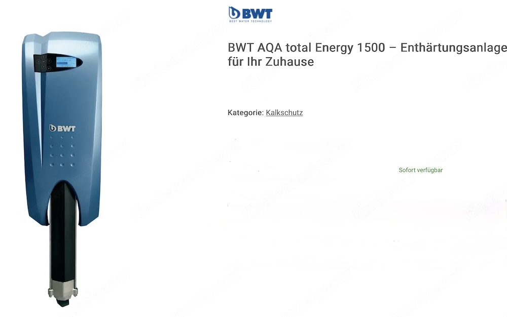 BWT AQA total Energy 1500 Enthärtungsanlage 