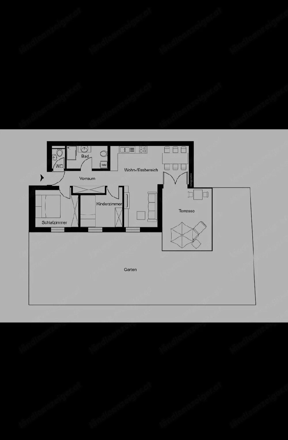 3 zimmer Gartenwohnung 