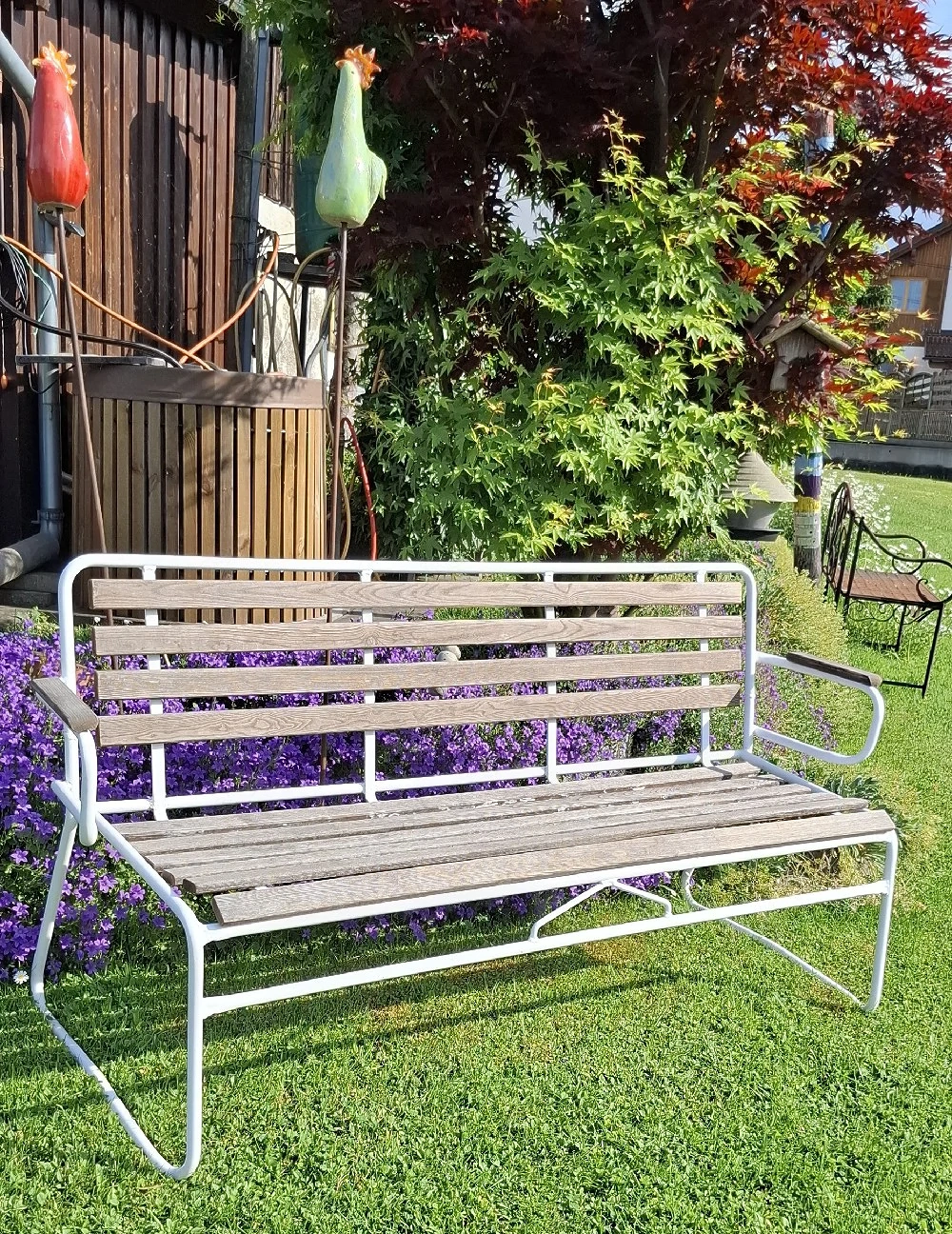 Vintage 60er Jahre Gartenbank