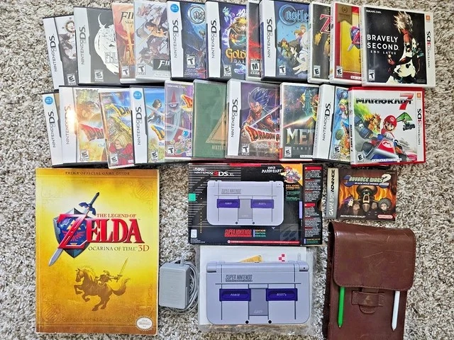 New Nintendo 3DS XL SNES Edition Grau Konsole OVP 23 Spiele Castlevania Zelda