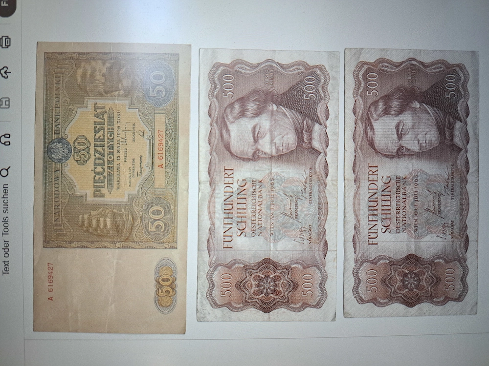Banknoten Österreich 500 Schilling