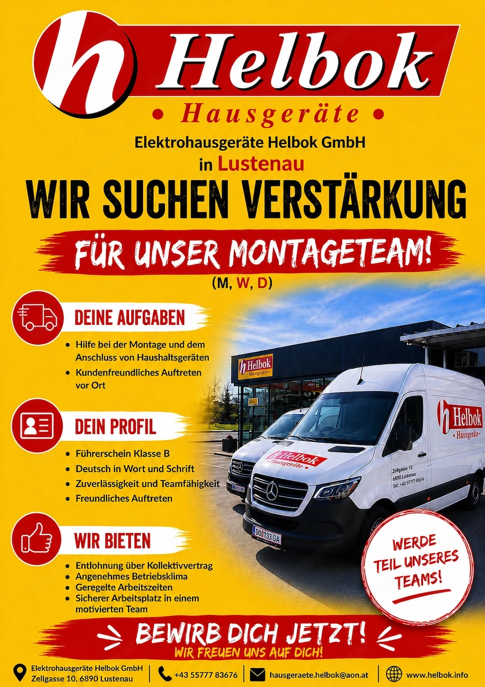 Wir suchen Verstärkung für unser Montage-Team