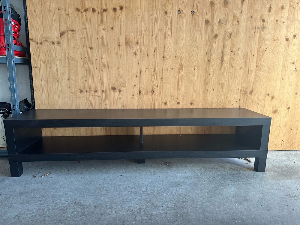 TV-Bank, schwarzbraun, 160x35x36 cm