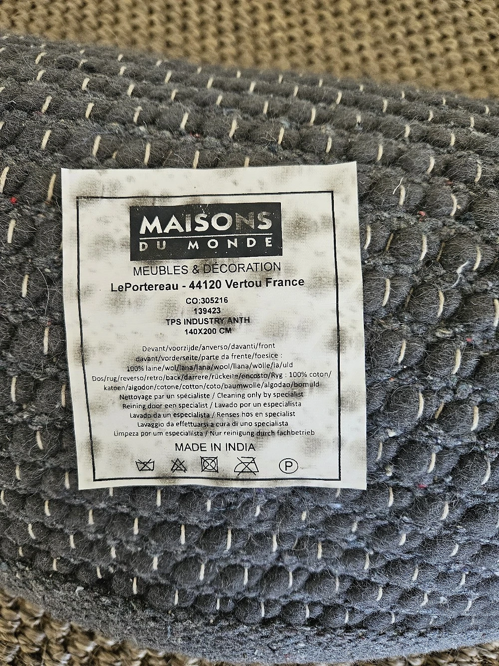 Wollteppich maisons du monde 100% Wolle