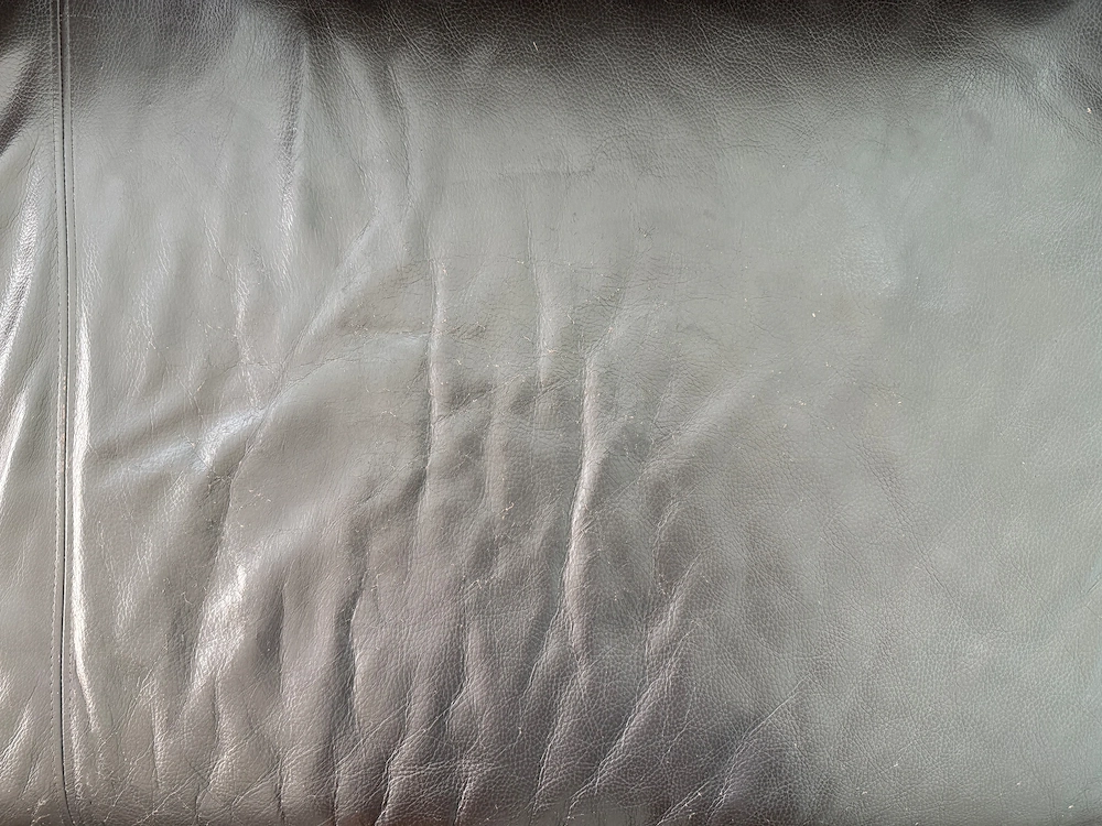 Echtleder Wohnlandschaft Couch, 395cm x 285cm mit 7 Lederkissen
