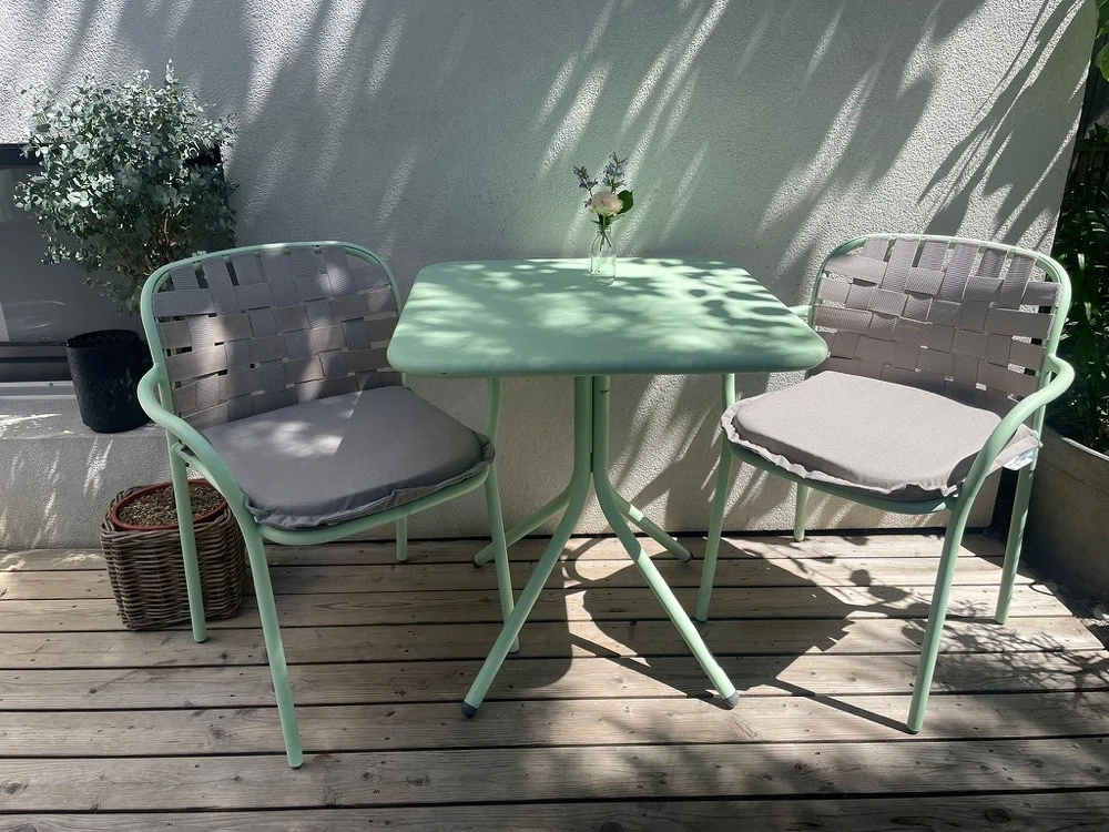EMU Bistroset | Klapptisch 70x70 + 2 Yard Sessel | Design-Gartenmöbel