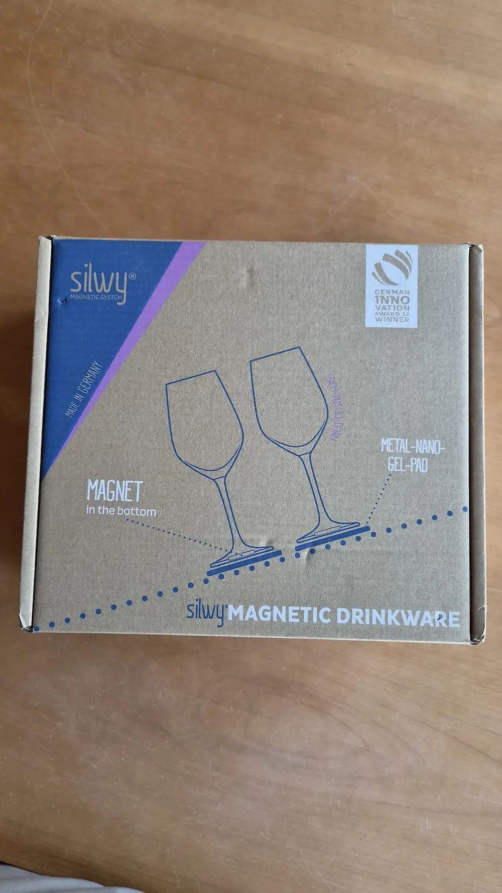 Silwy Magnet Weingläser mit Untersetzer 400 ml (2er Set)