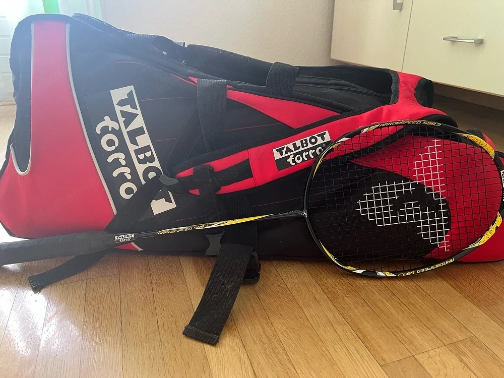 Talbot Torro Sportrucksack und Badmintonschläger