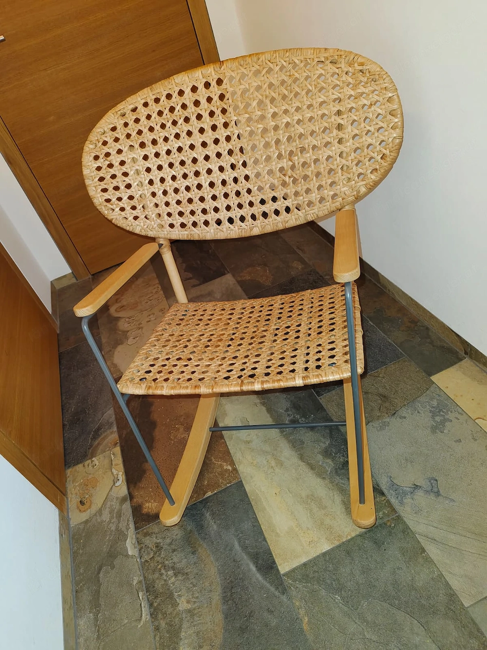 Boho Rattan Schaukelstuhl