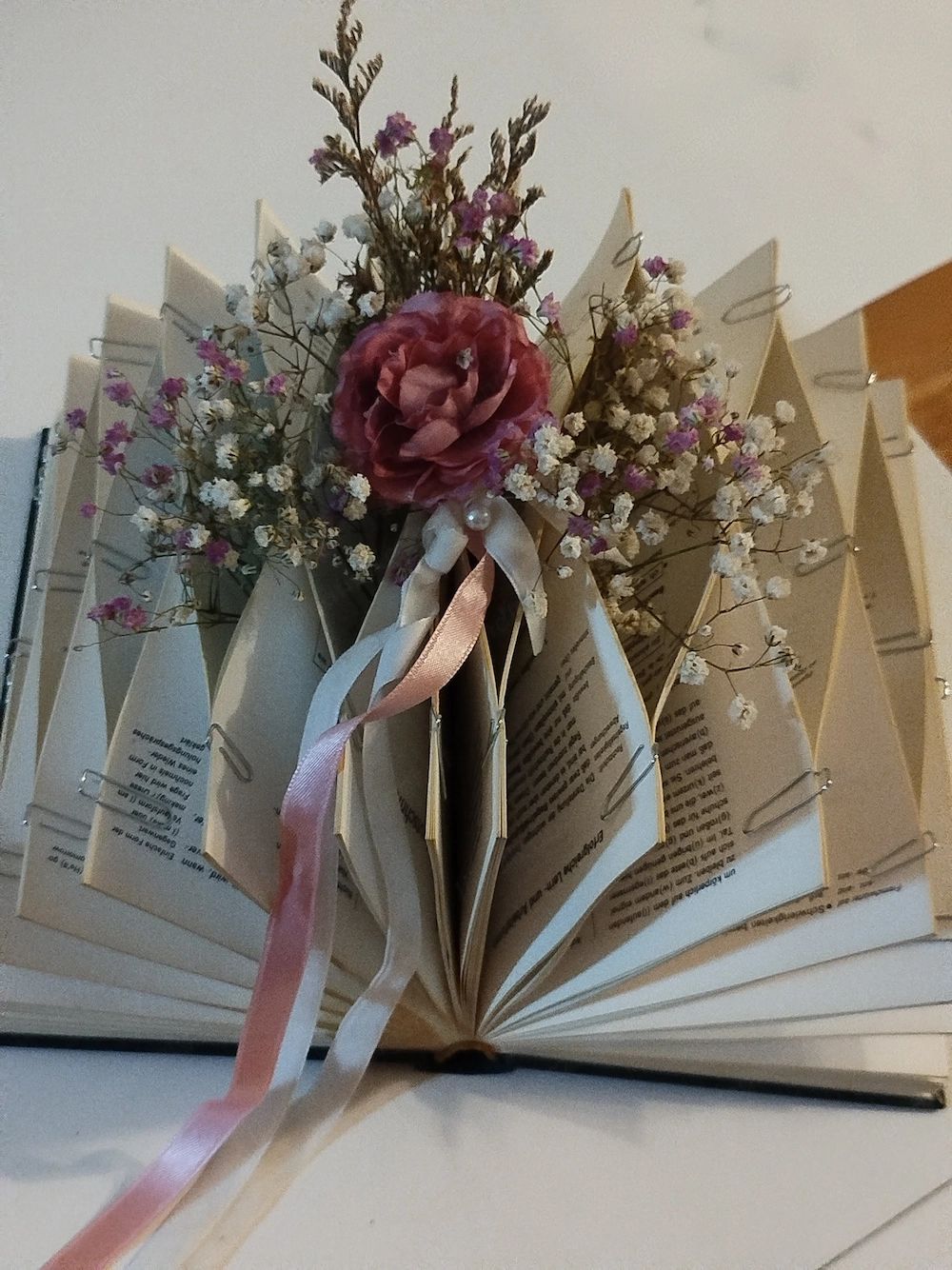 Deko Buch mit Trocken Blumen neu