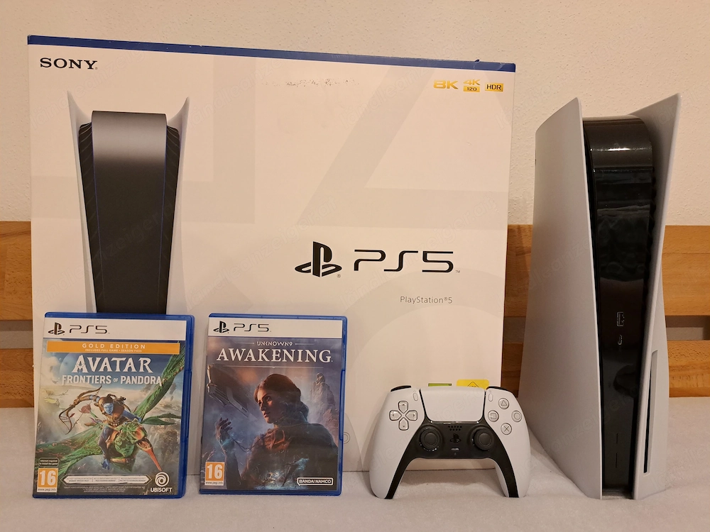 Sony PlayStation 5 (PS5) Disc Edition 825GB - mit Controller, OVP, 2 Top-Spiele & Zubehör