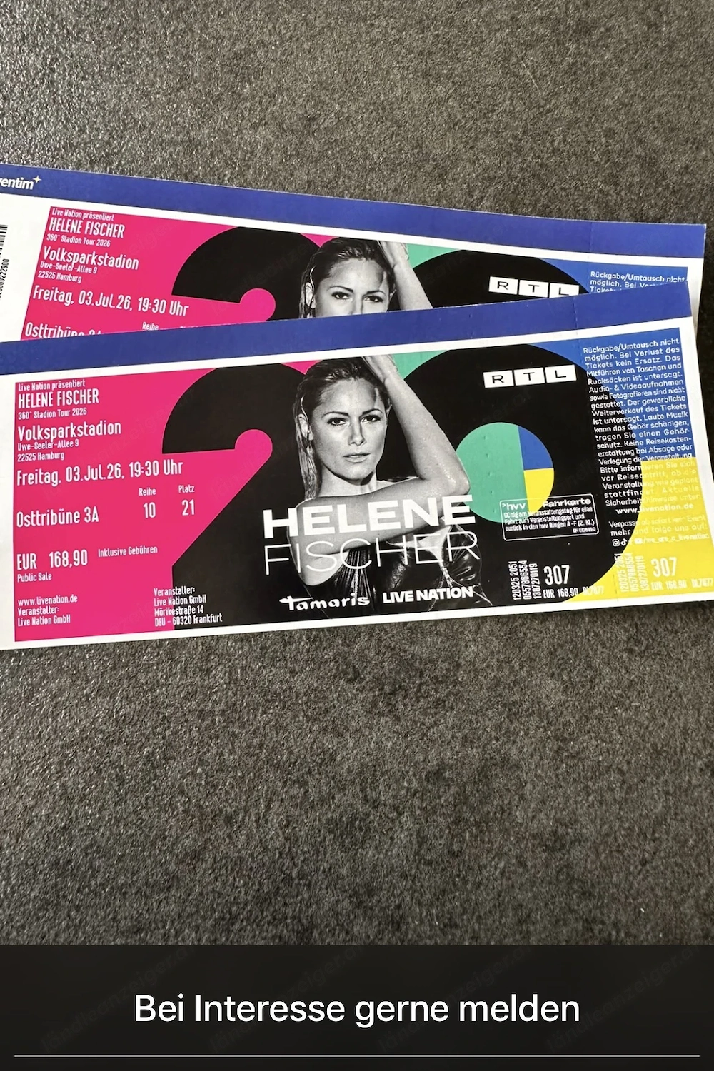 Konzertkarten Helene Fischer
