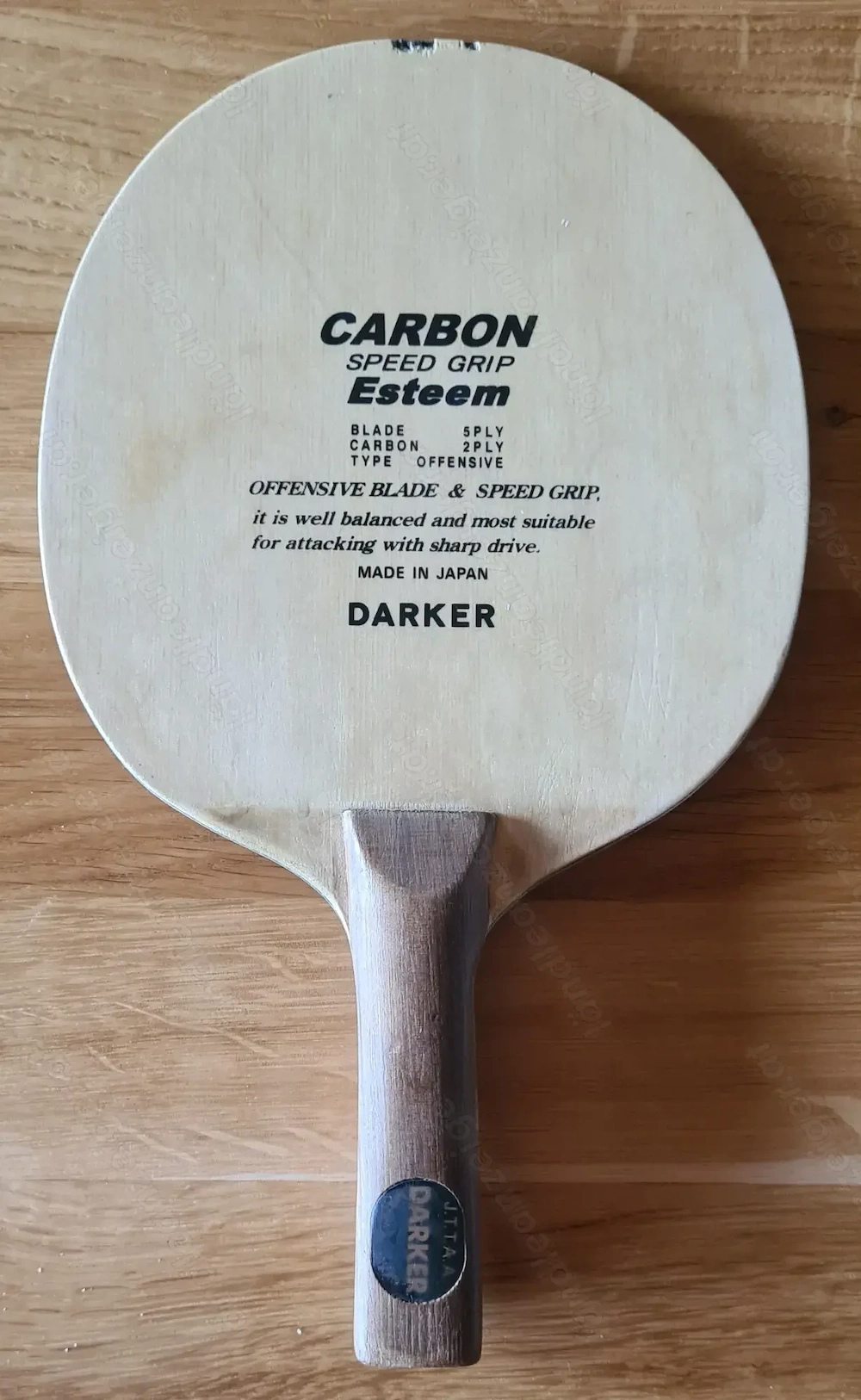 Esteem Carbon Speed Grip ST gerade Darker Hinoki Holz Tischtennis