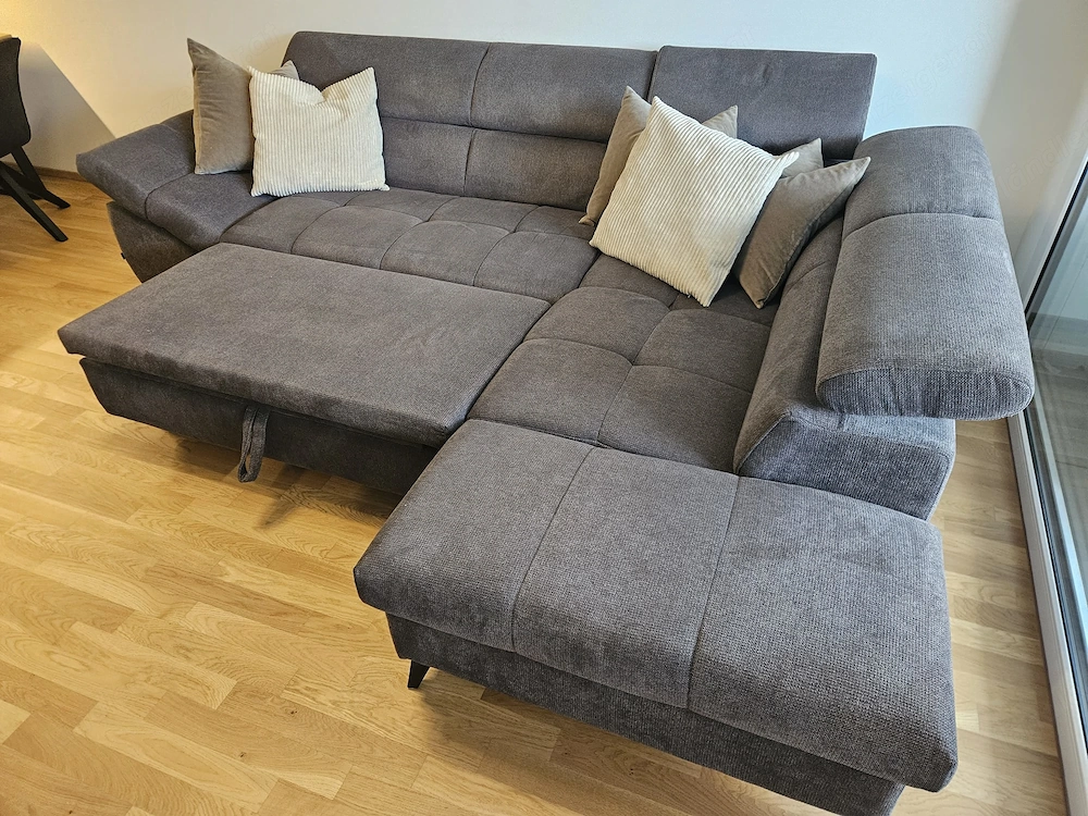 Sofa mit Ausziehbettfunktion - Anthrazit