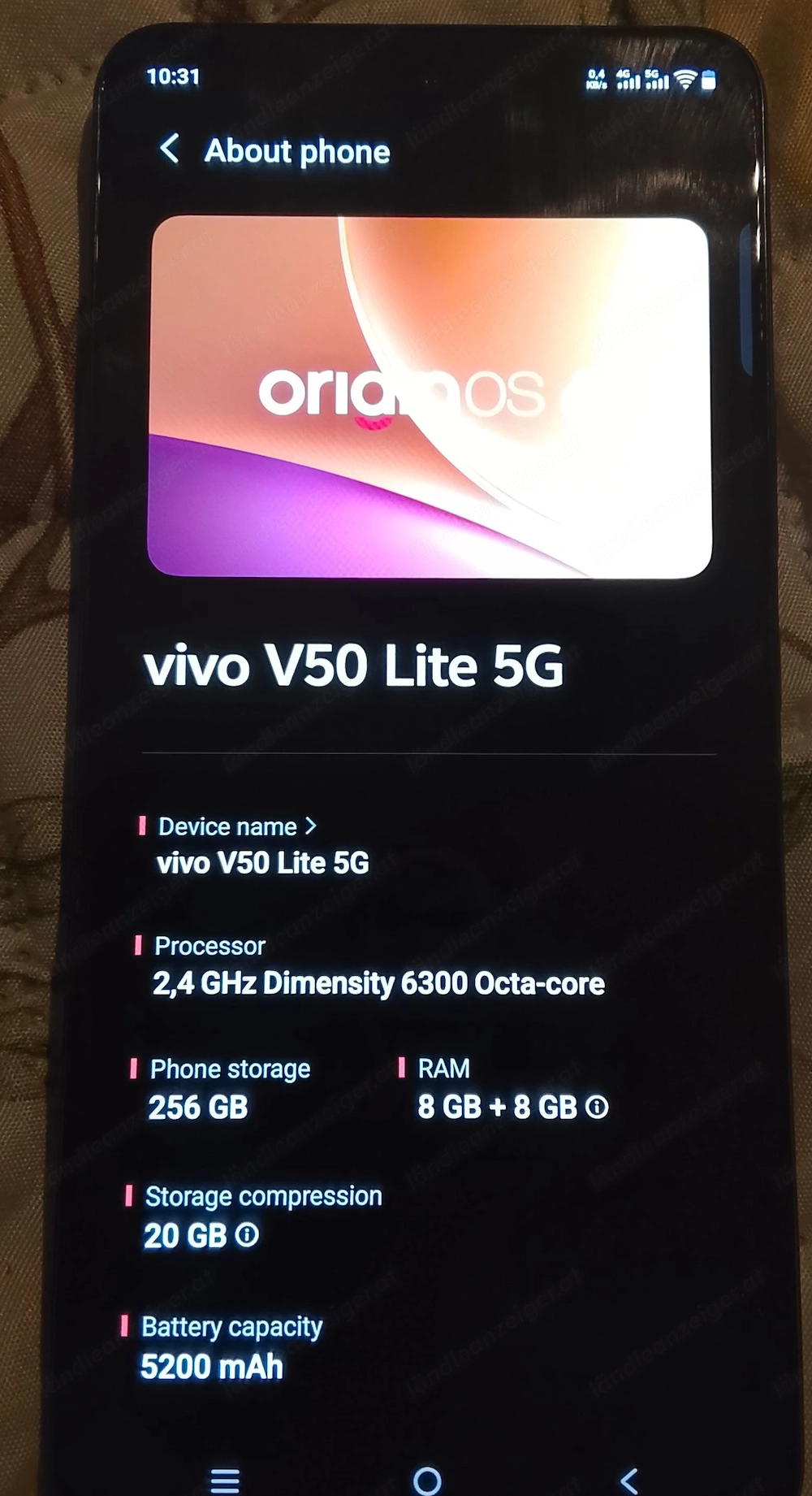 VIVO V50 Lite 5G 256GB Black Dual SIM