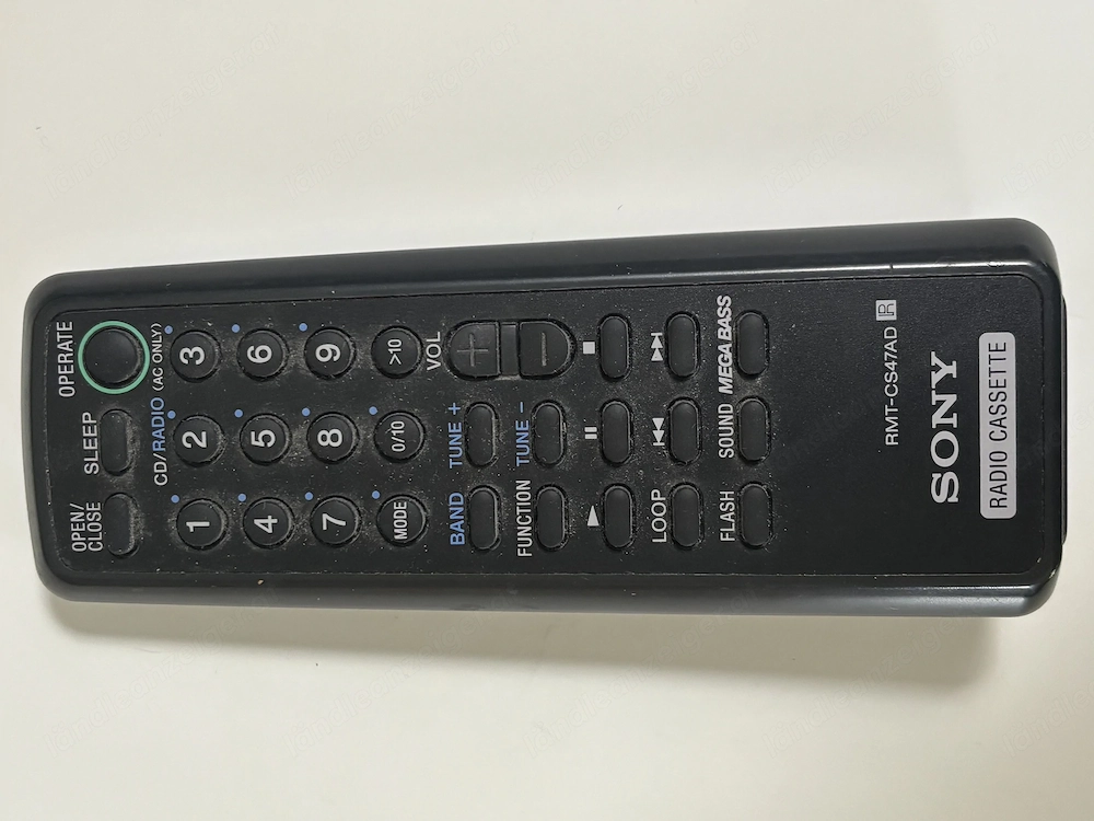 Fernbedienung für Sony RadioCassette