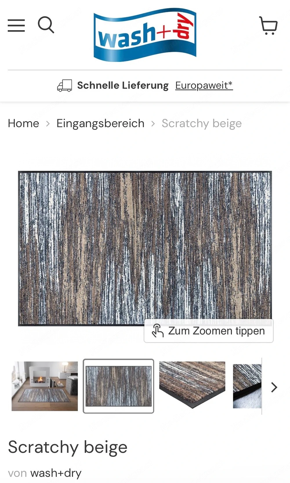 wash&dry Fußmatte Scratchy beige braun
